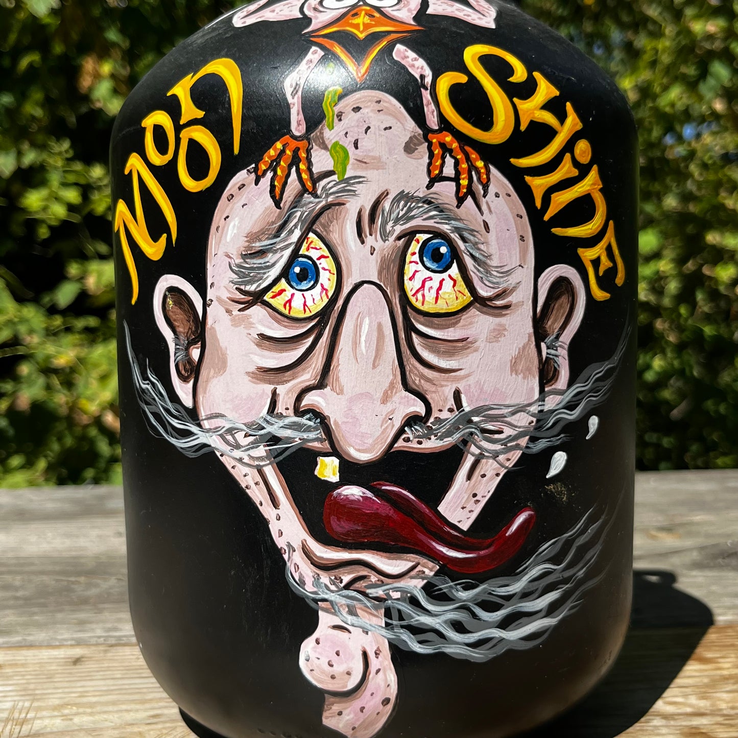 90s Hand painted Moonshine jug.