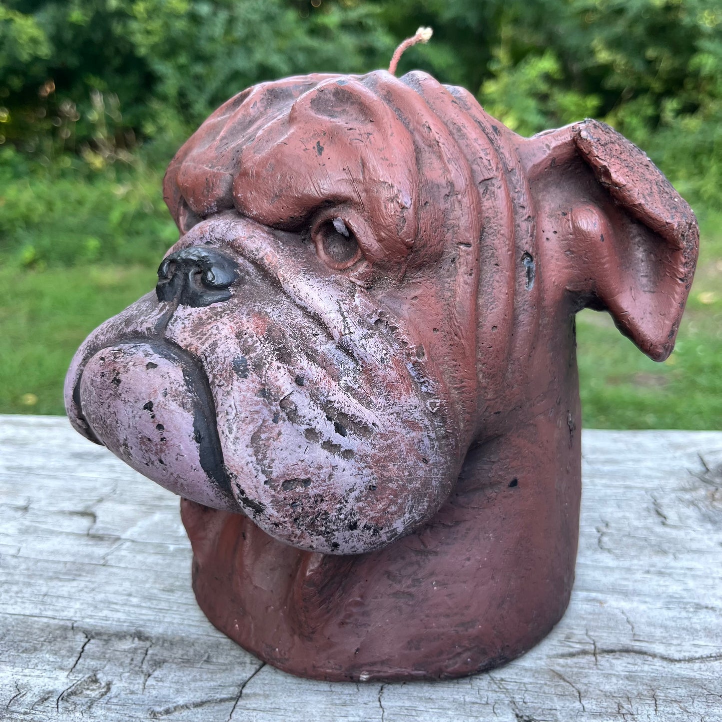 Vintage bulldog candle.