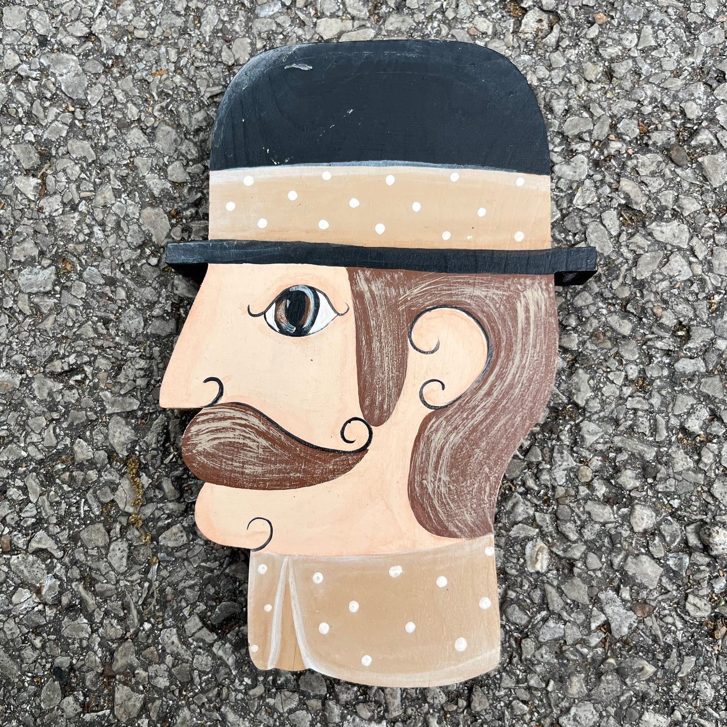 Vintage hand crafted dapper gentlemen plaque.