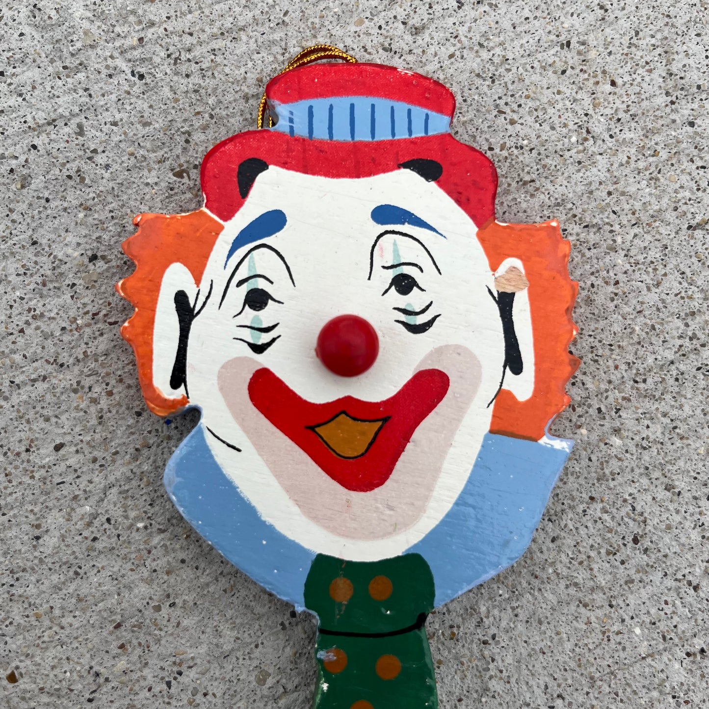 1991 Wooden clown ornament.