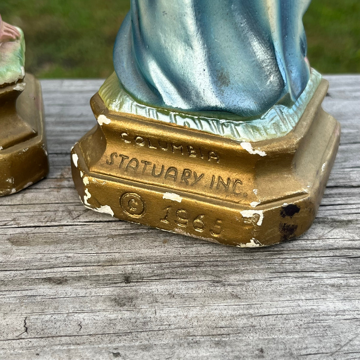 1960s/1970s Sacred heart of Christ & Immaculate heart of Mary statues.
