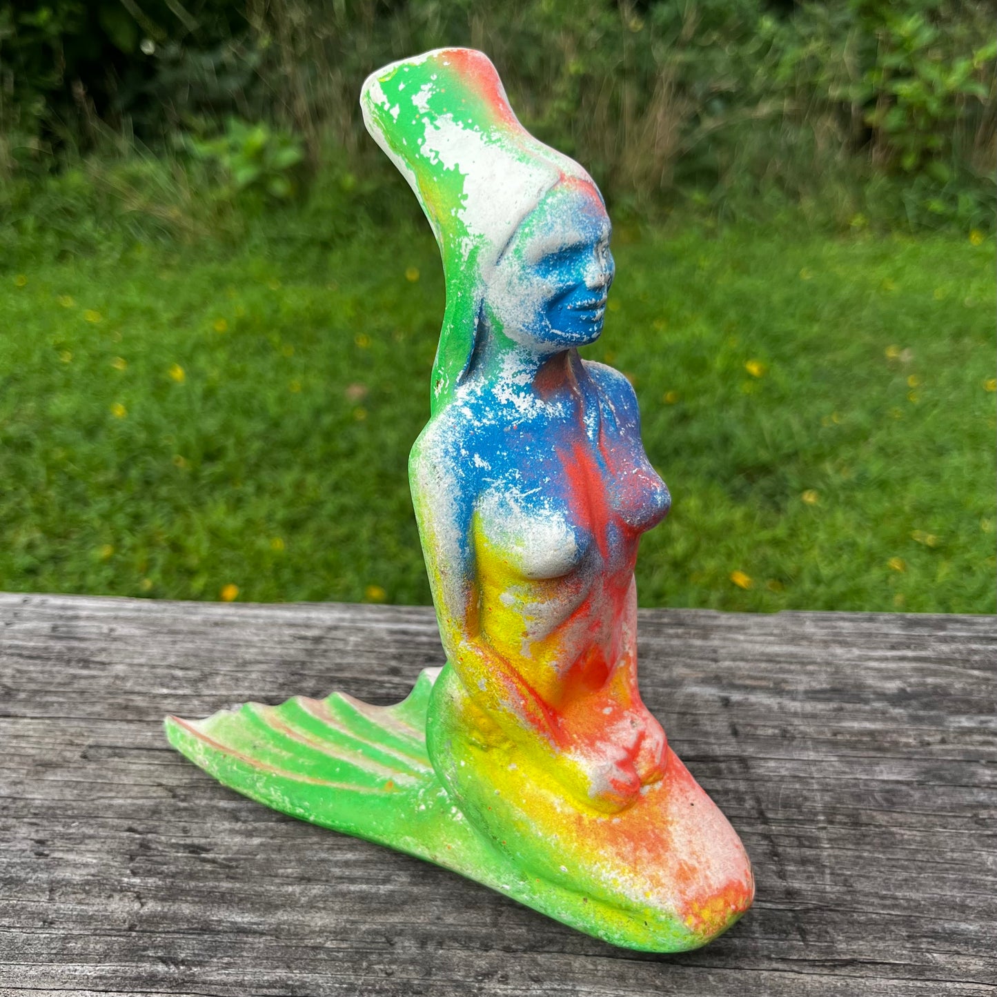 Vintage chalkware mermaid vase.