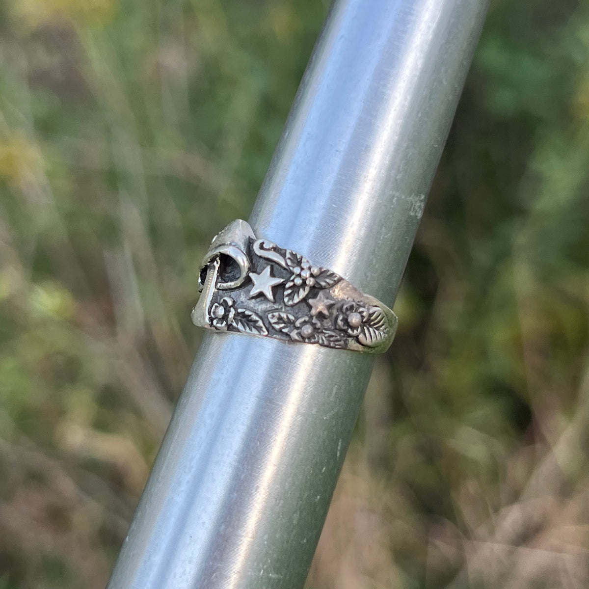 Sterling Silver magic mushroom ring. Size 6.75.