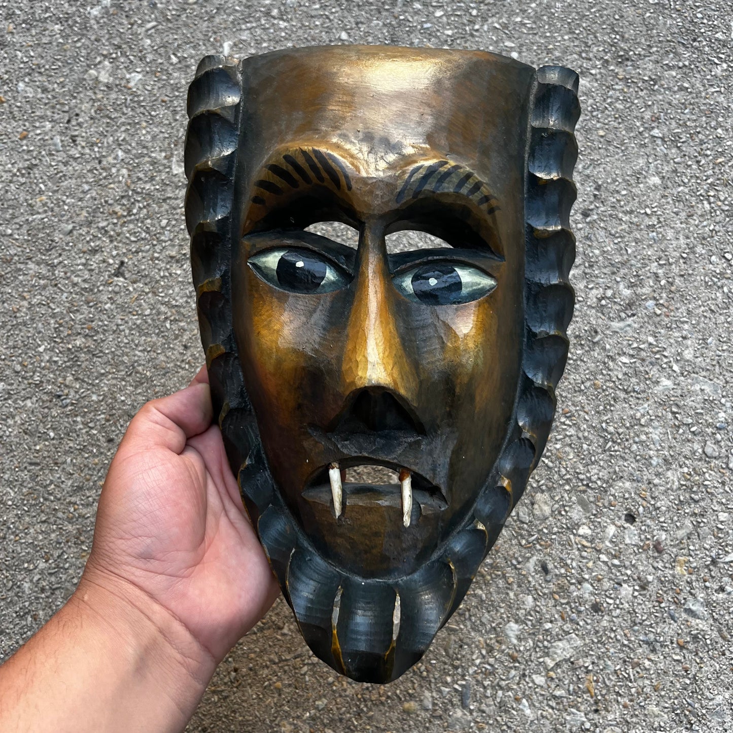 Vintage Wolf man mask from Monterrey, Mexico.