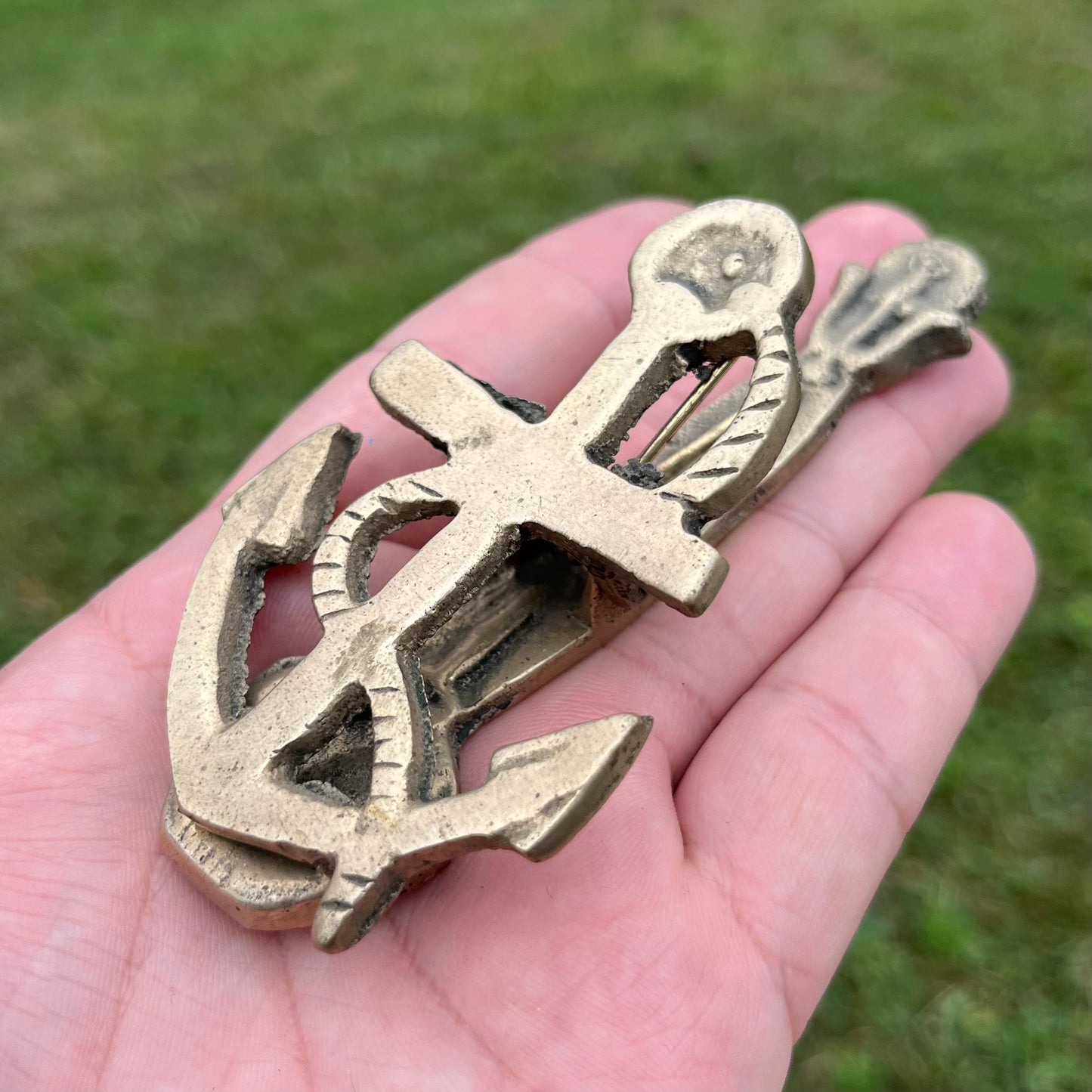 Vintage brass anchor clip.
