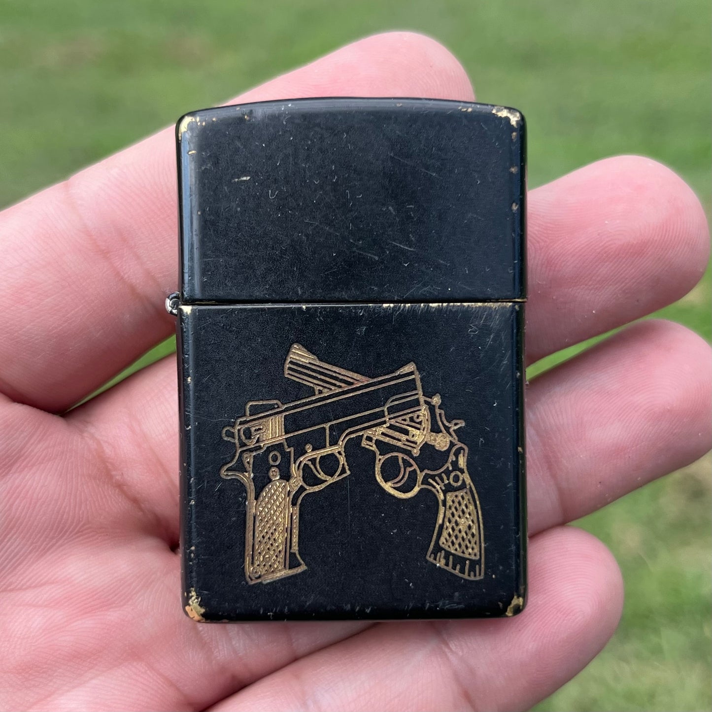 Y2K Pistol Zippo flip lighter.