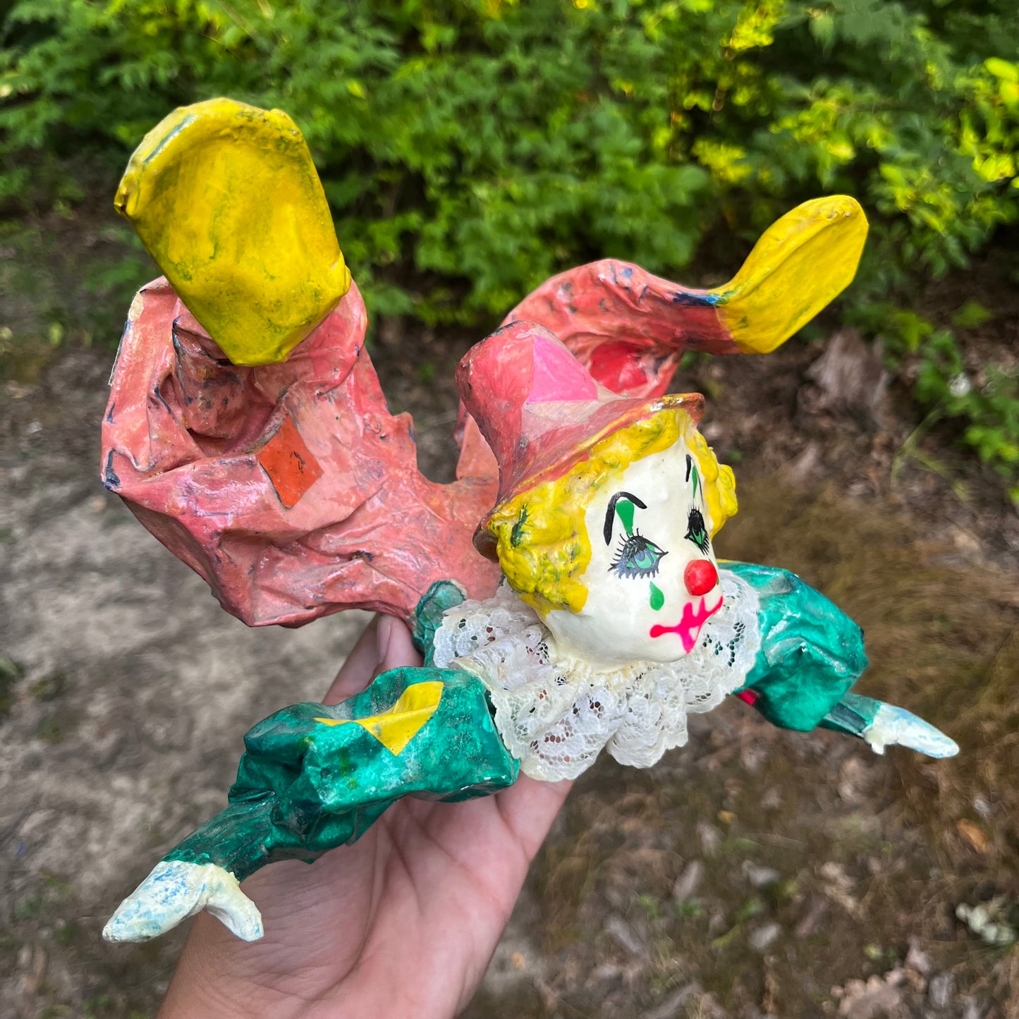 Vintage paper mache clown.