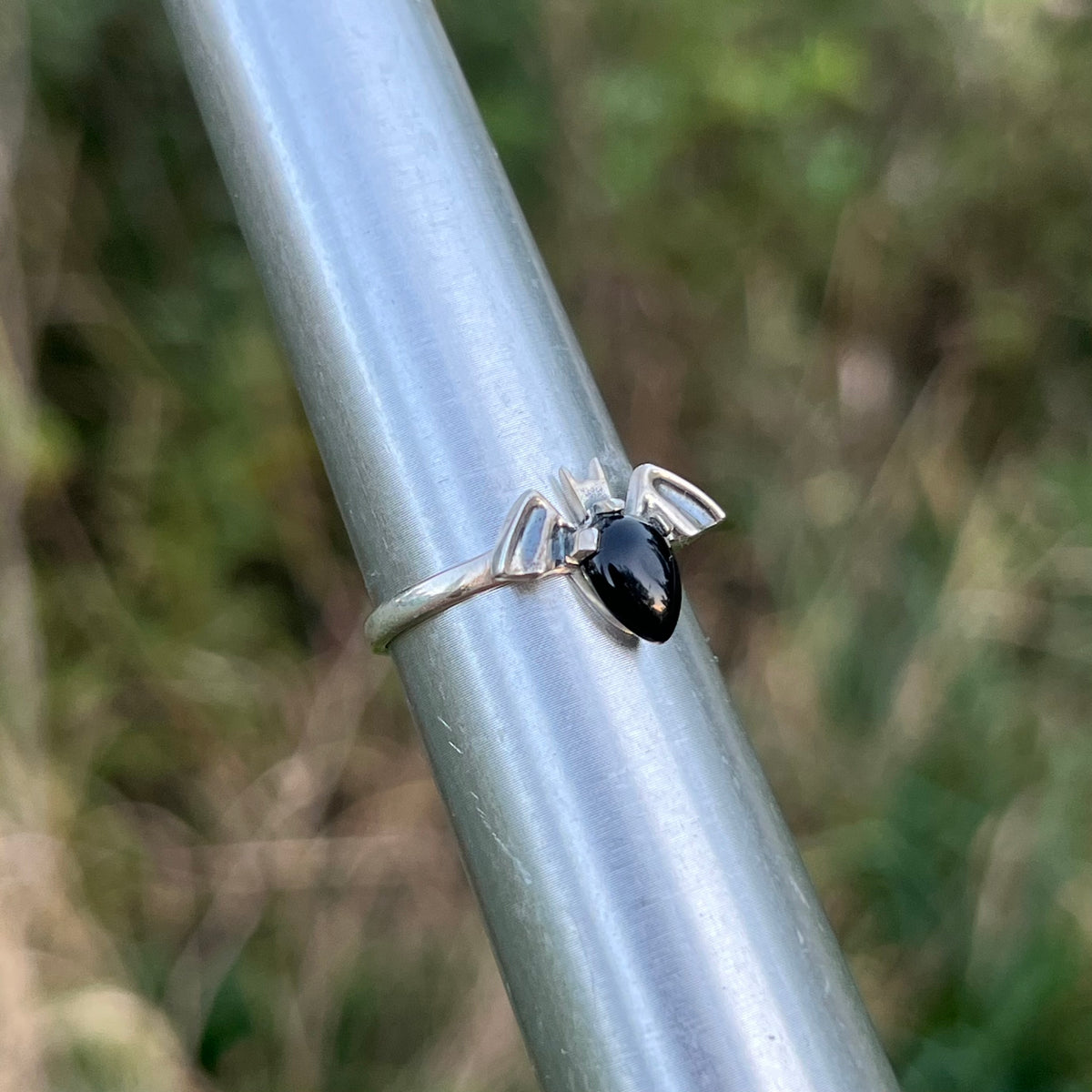 Sterling Silver Bat ring. Size 6.
