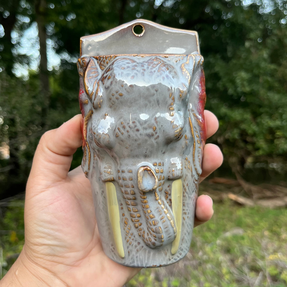 Vintage Elephant wall pocket.