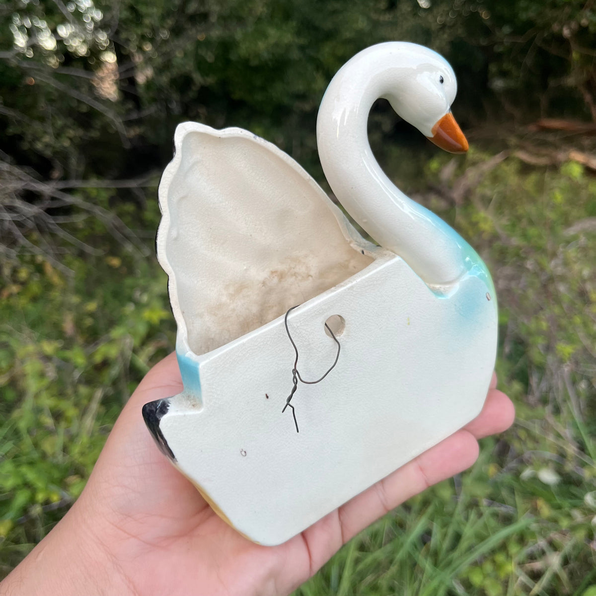 Vintage Swan wall pocket.