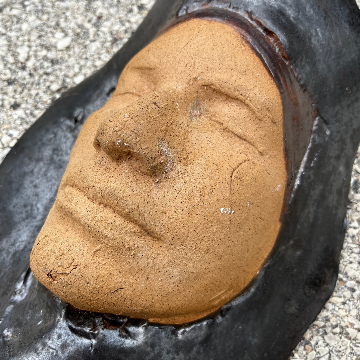 90s Hand crafted clay “Death mask”.