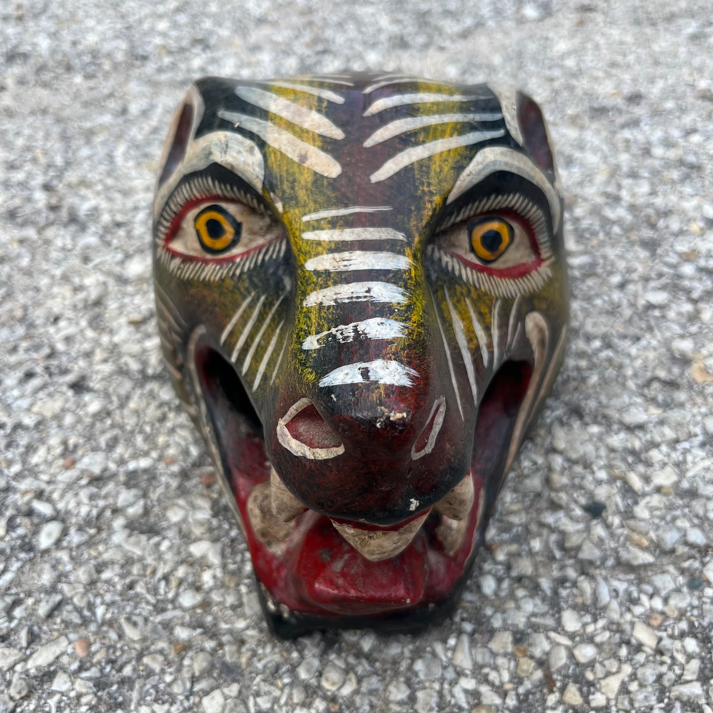 Vintage hand crafted wolf mask.