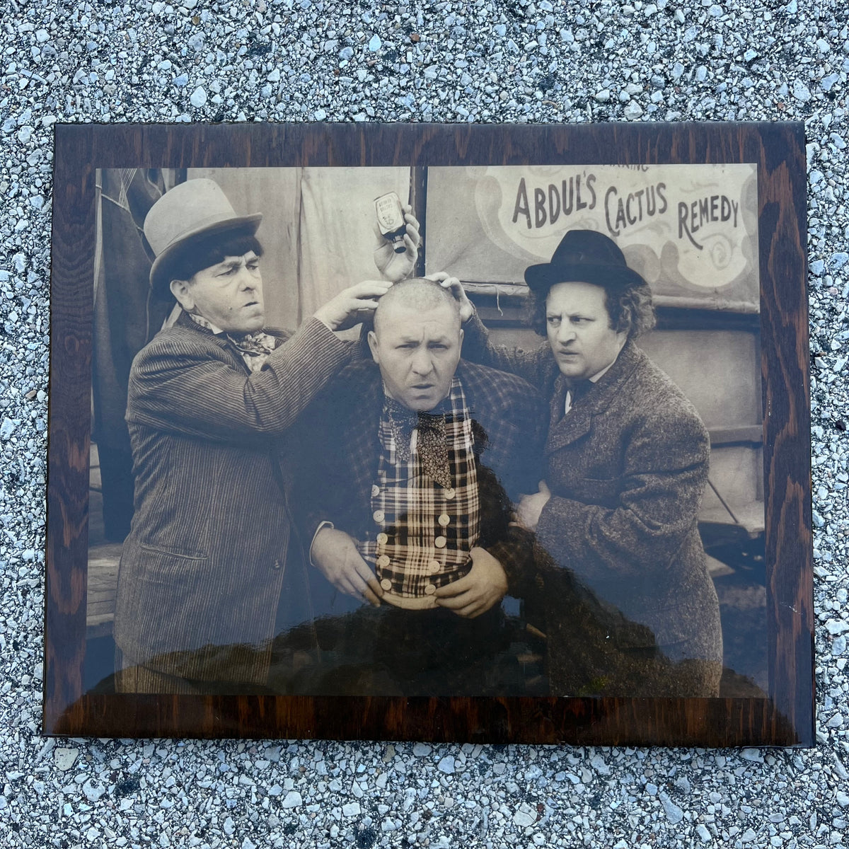 1980s Laquered Three Stooges poster.