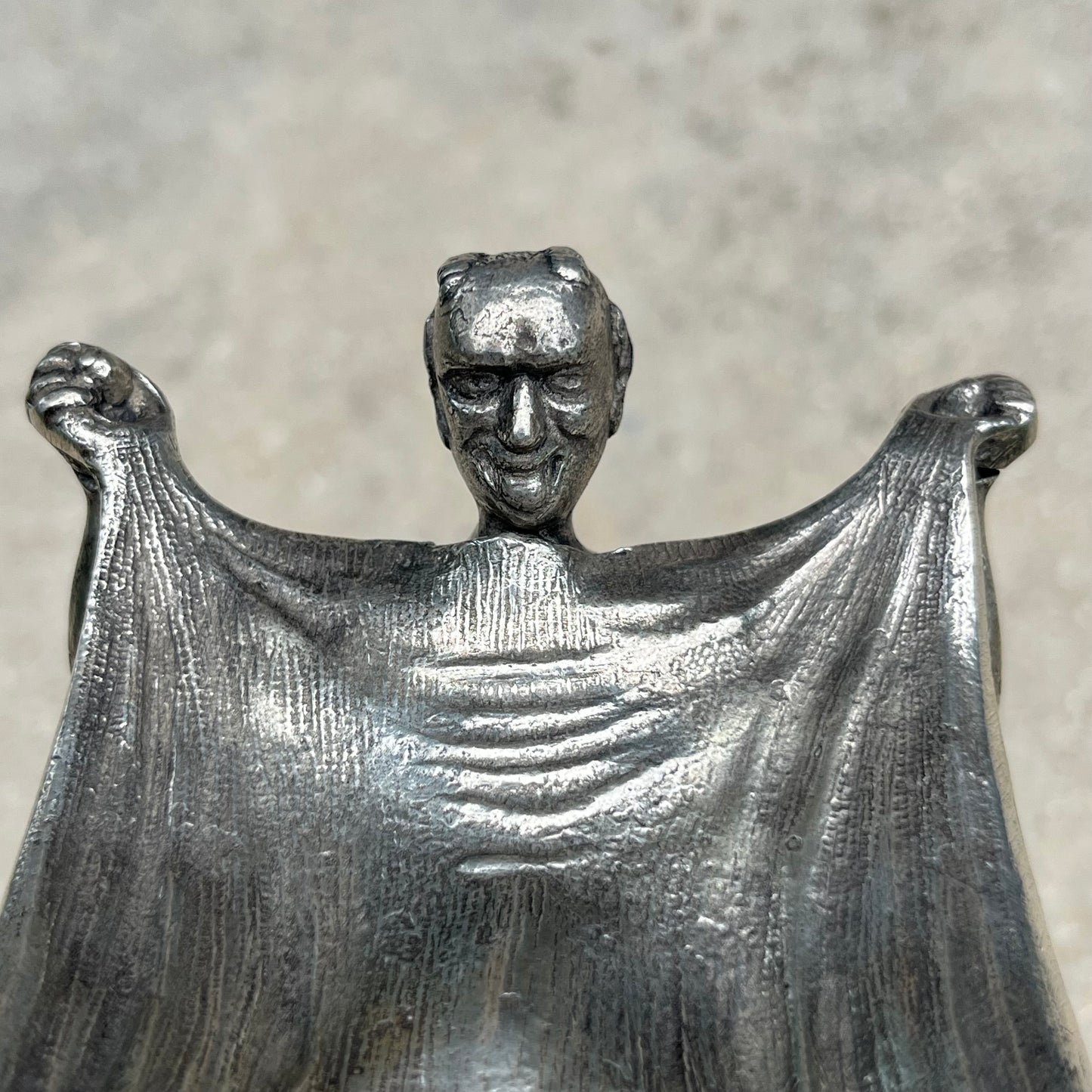Vintage pewter Lucifer change dish.