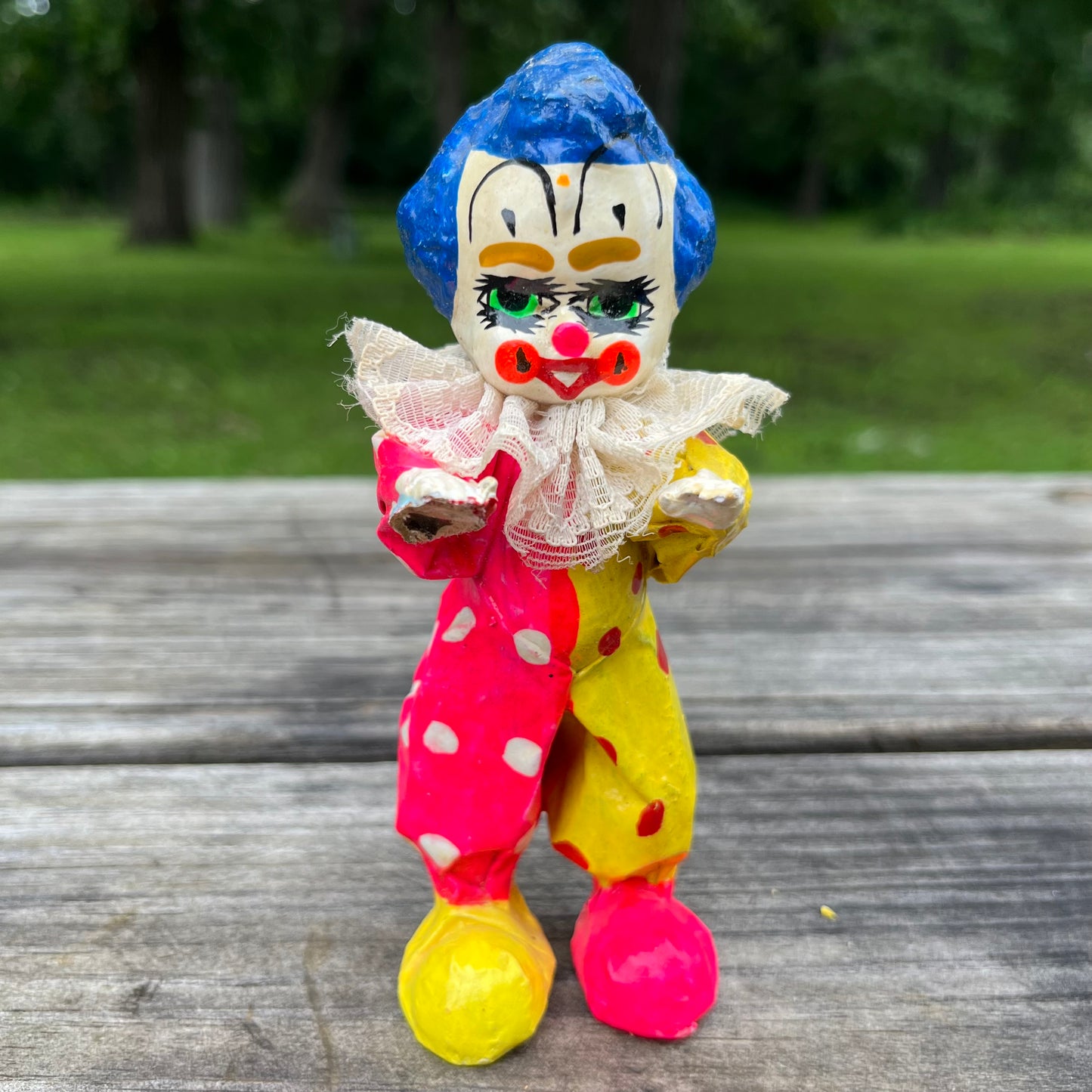 Vintage paper mache clown.