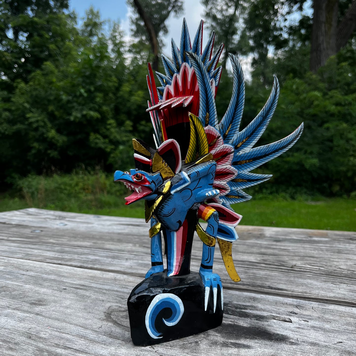 Vintage Balinese Garuda wood carving.