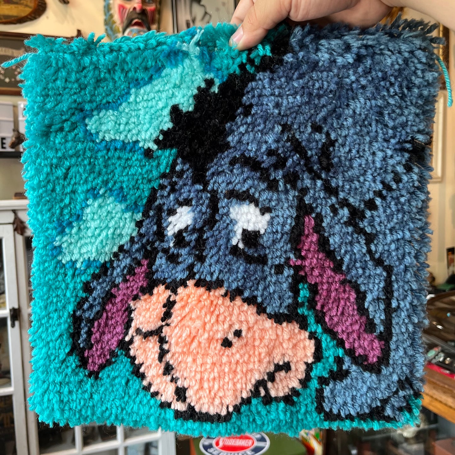 Vintage Eeyore needlepoint.