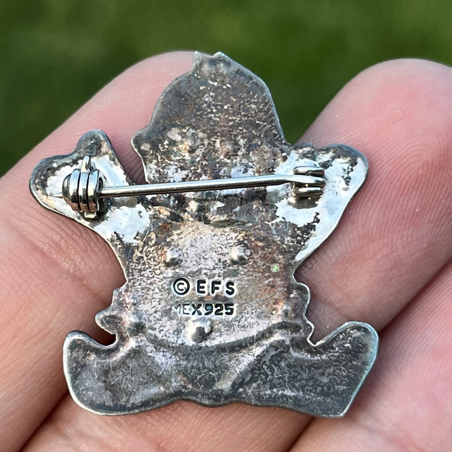 Vintage Sterling silver EFS Baby pinback.