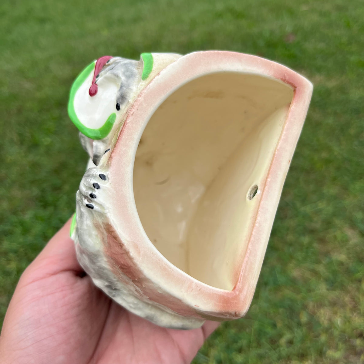 1970s Ceramic monkey wall pocket.