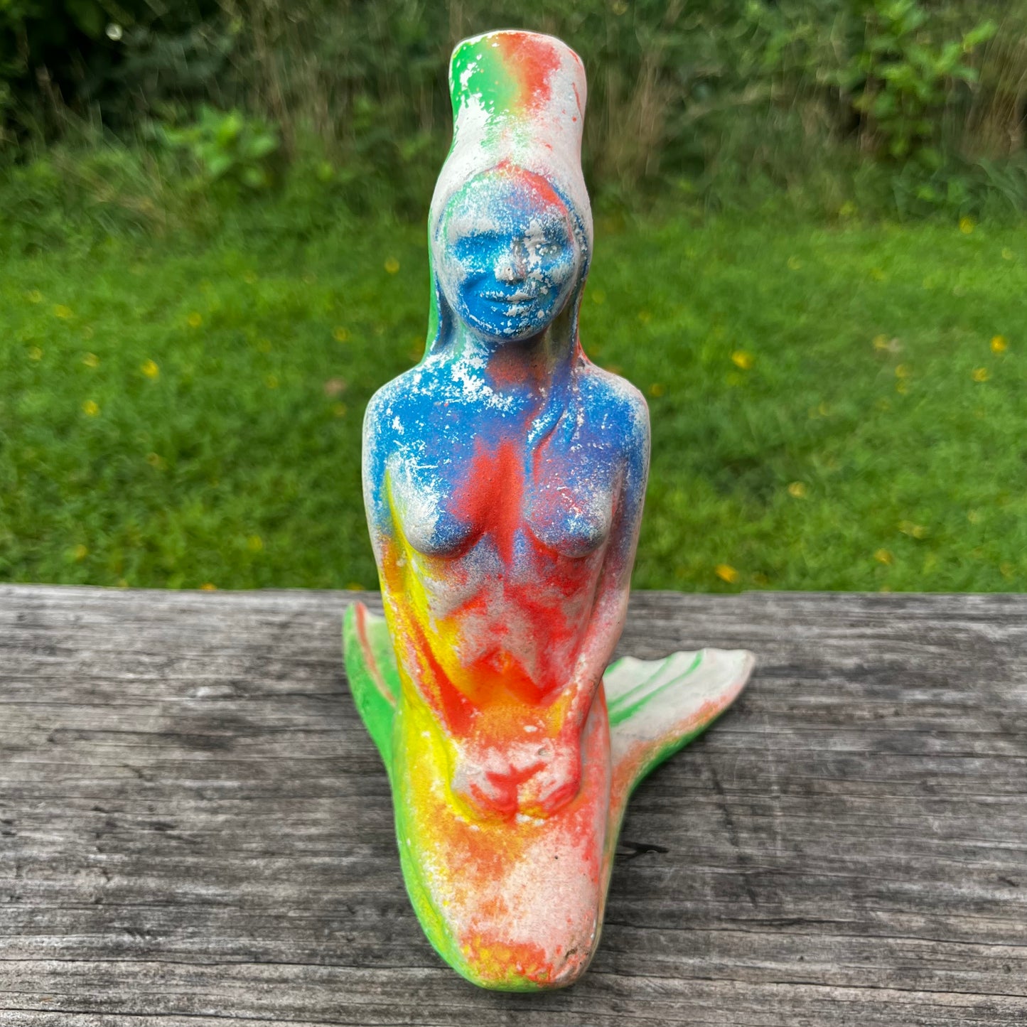 Vintage chalkware mermaid vase.