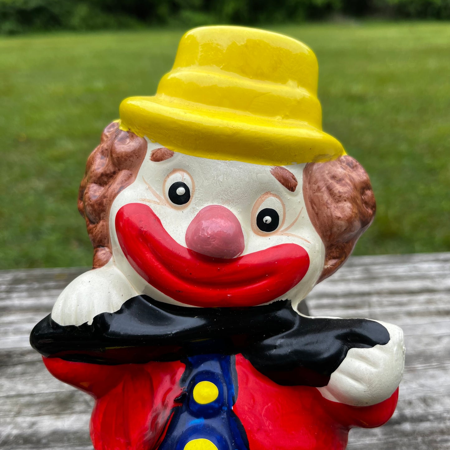 Vintage Ceramic clown coin bank.