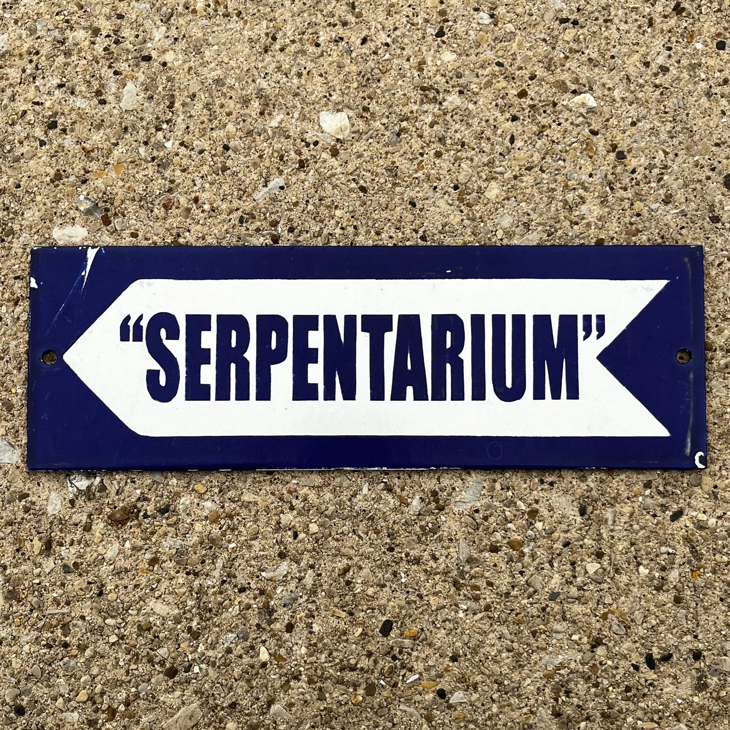 1980s Porcelain "Serpentarium" sign.