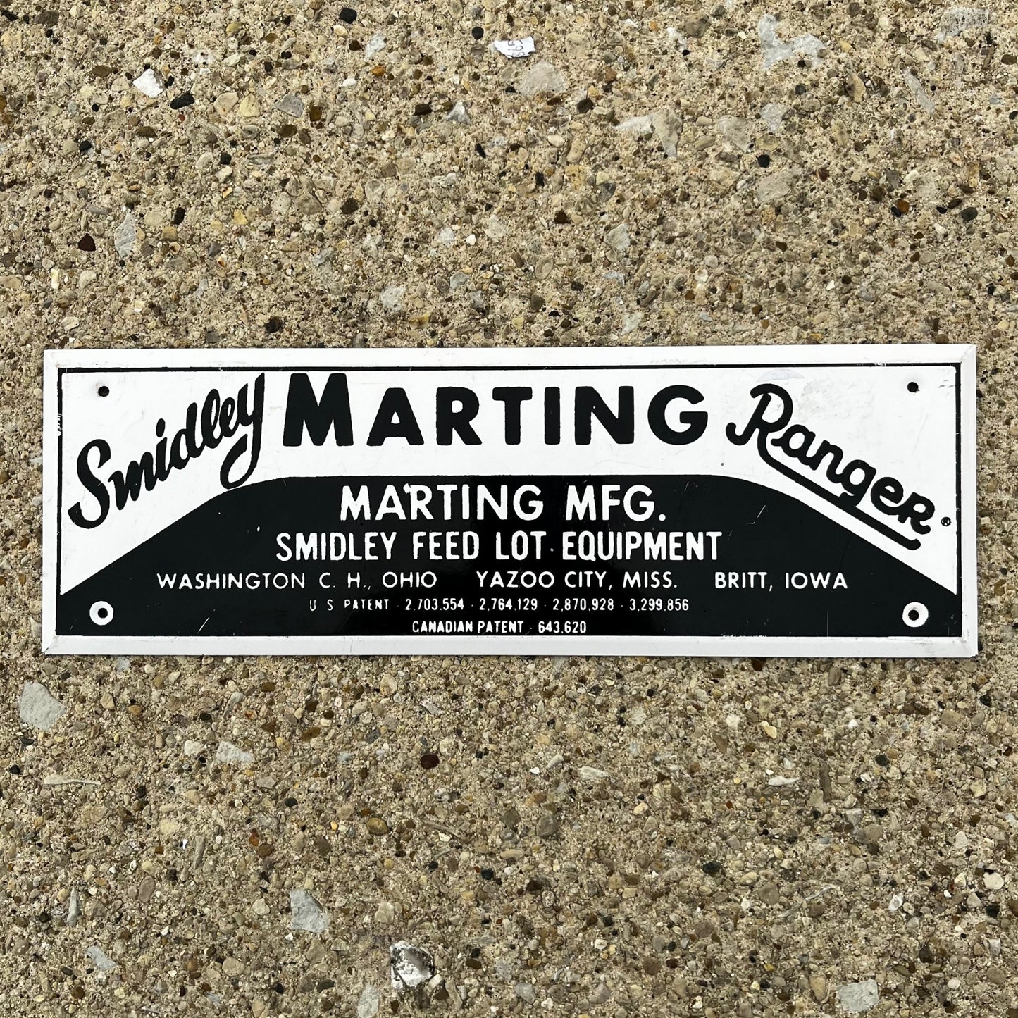 Vintage tin Marting MFG sign.