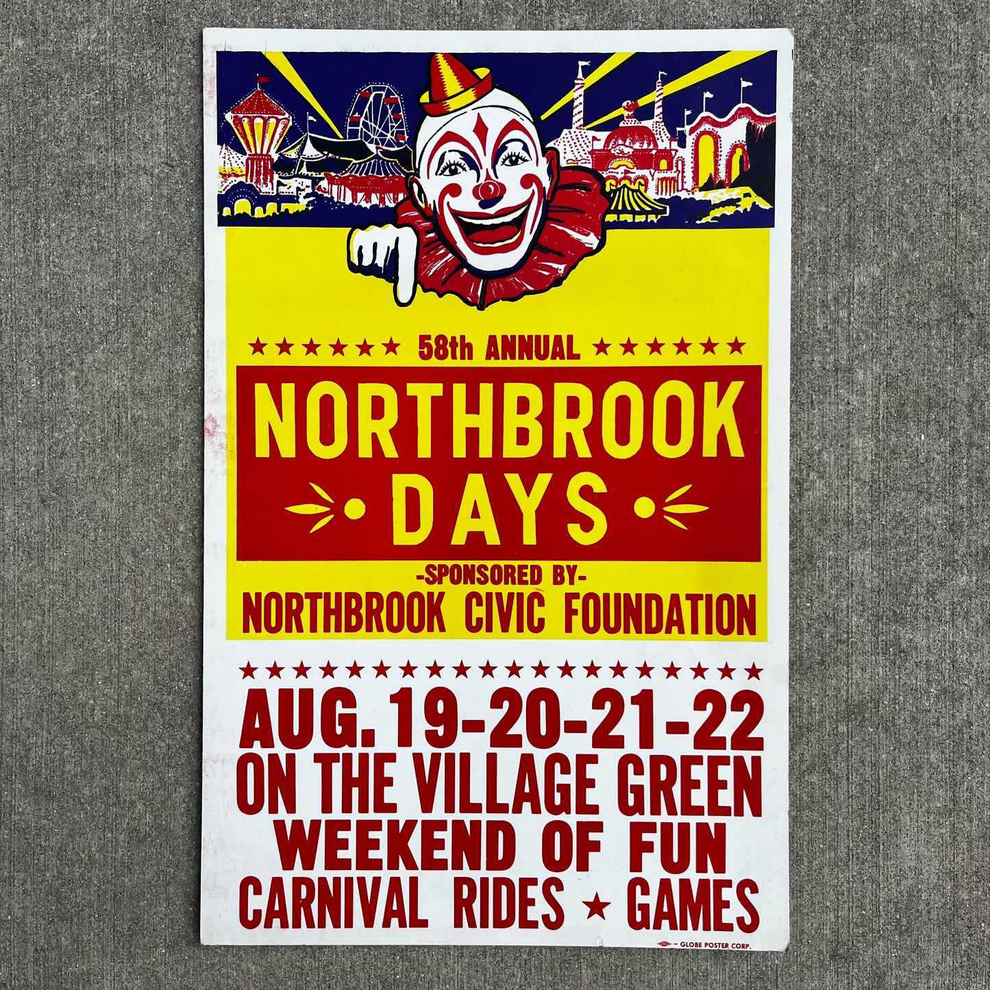1982 Northbrook days circus clown poster.
