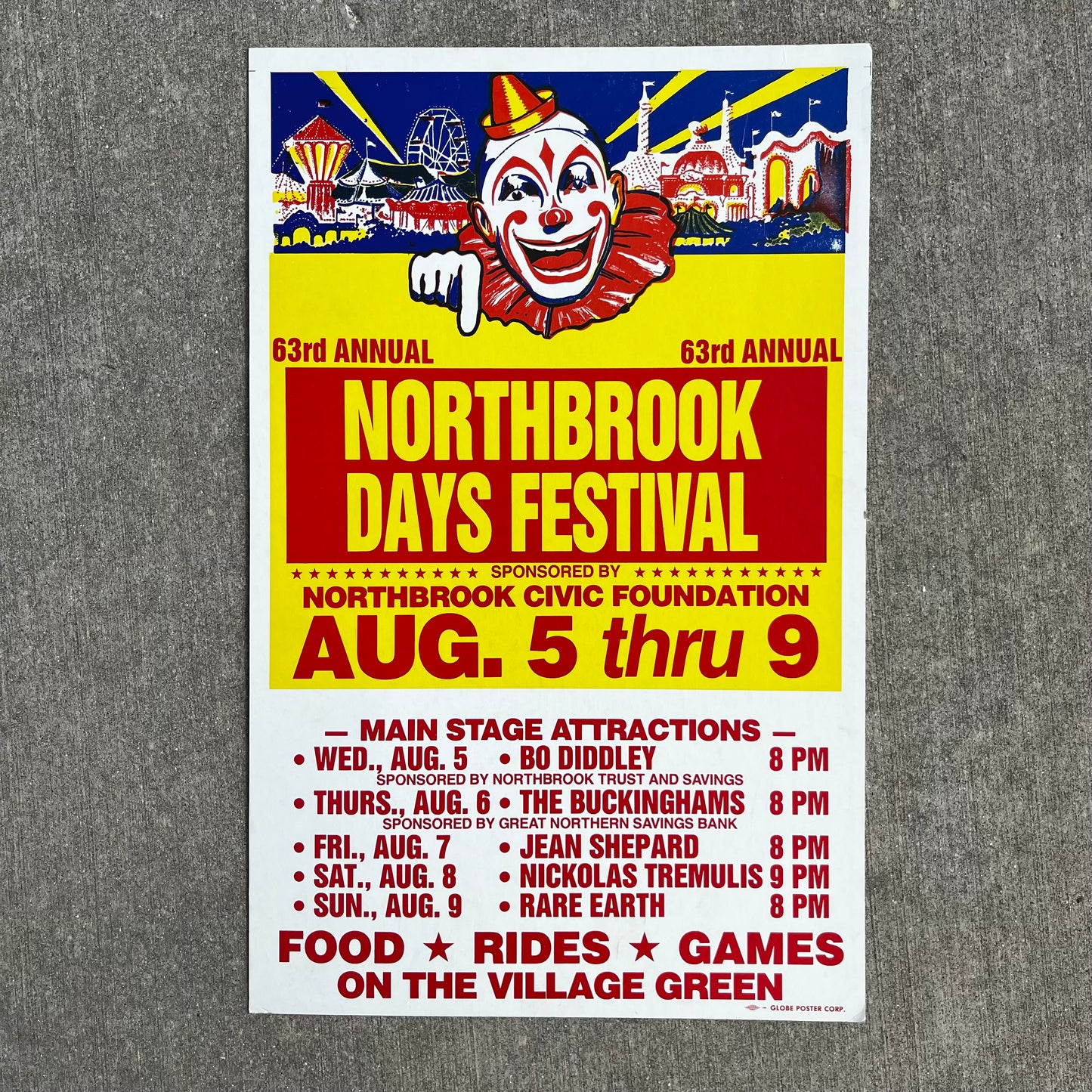 1987 Northbrook days circus clown poster.
