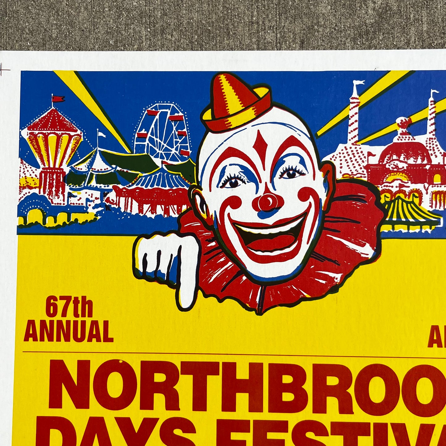 1991 Northbrook days circus clown poster.