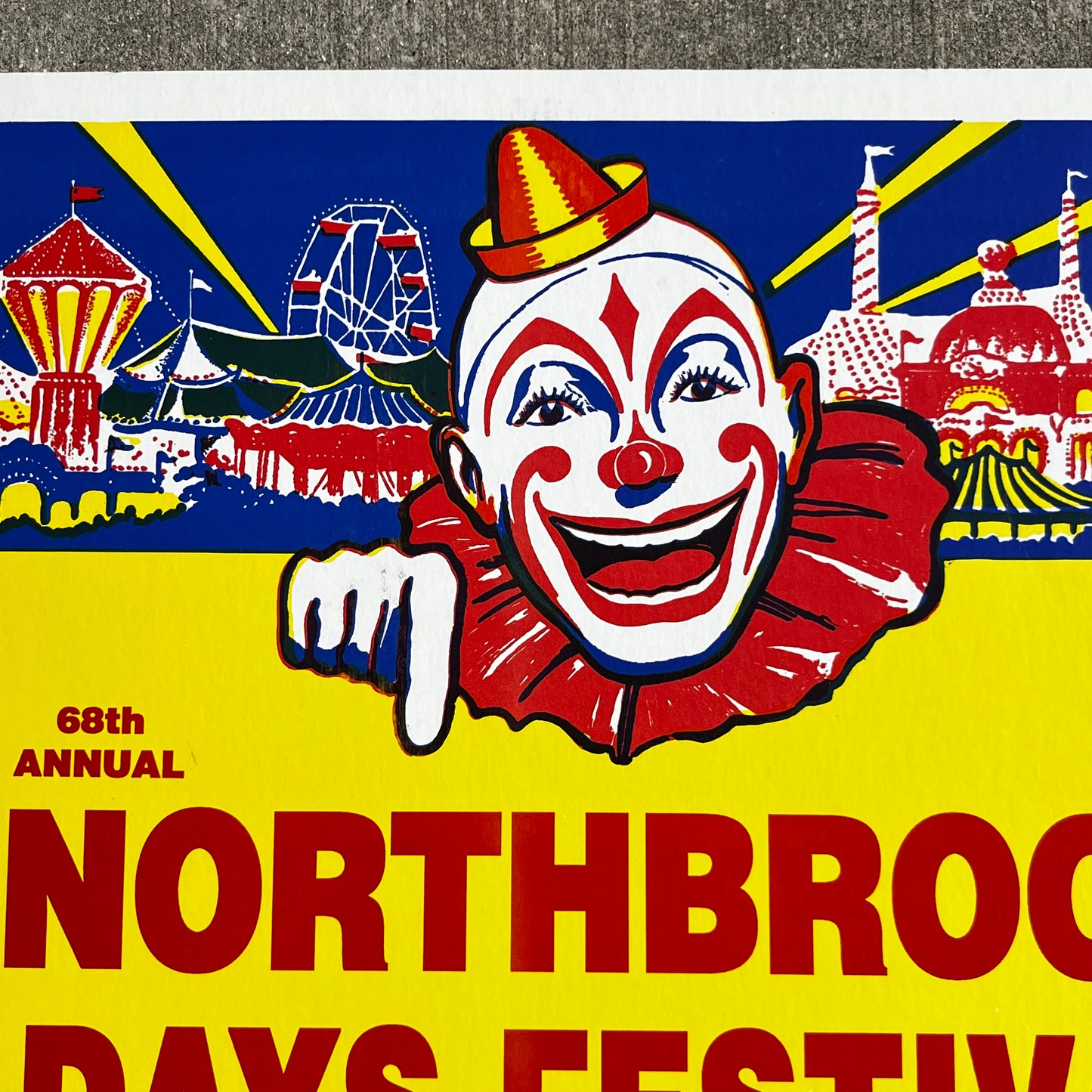 1992 Northbrook days circus clown poster.