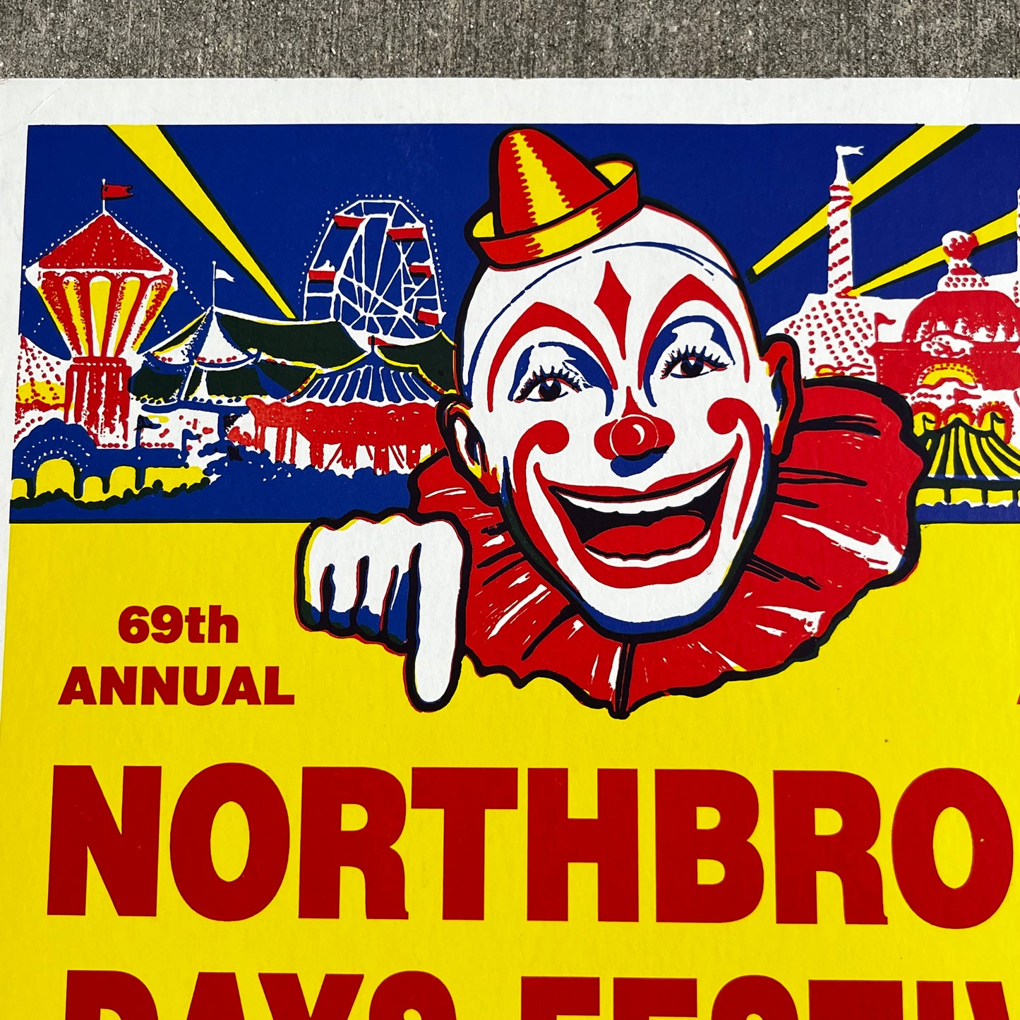 1993 Northbrook days circus clown poster.