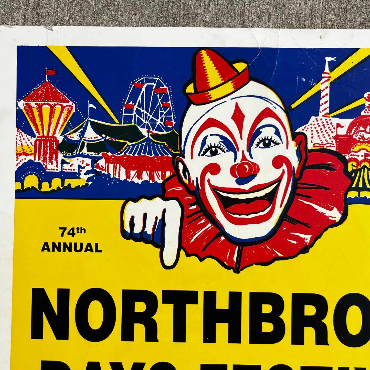 1998 Northbrook days circus clown poster.