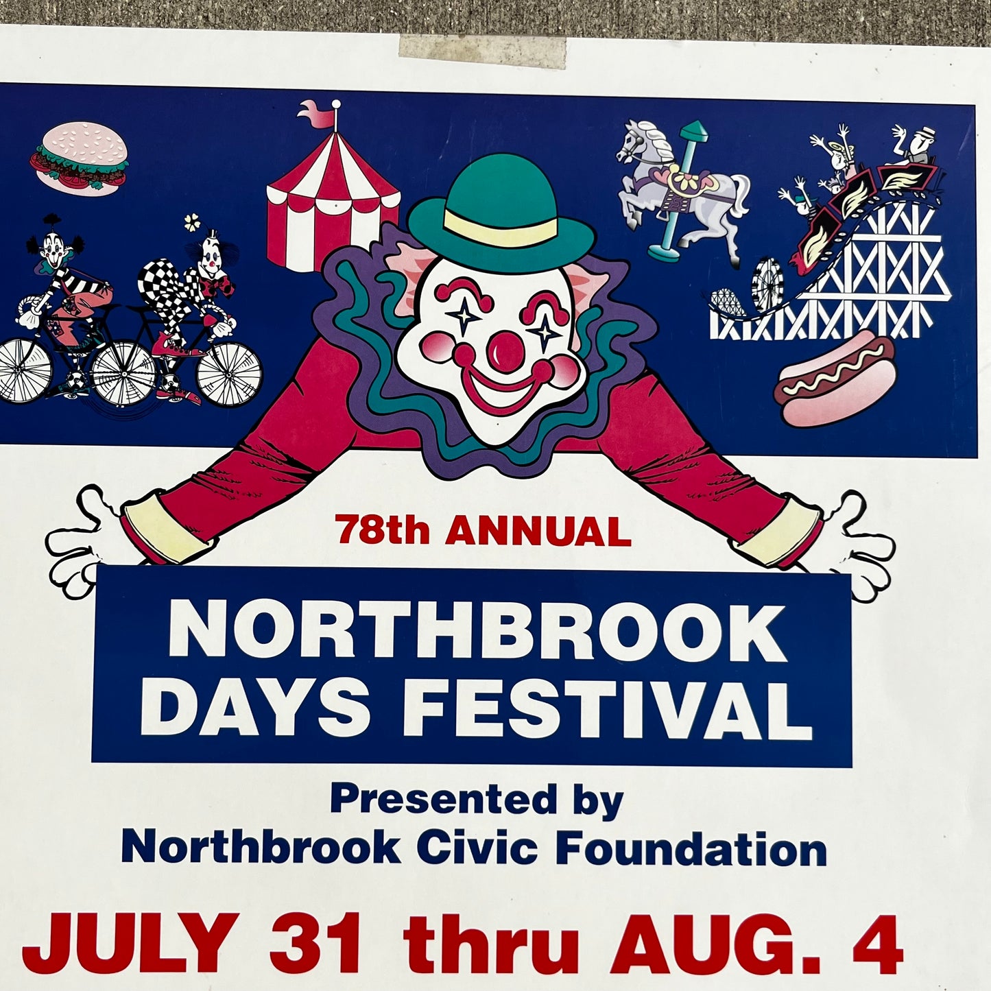 2002 Northbrook days circus clown poster.