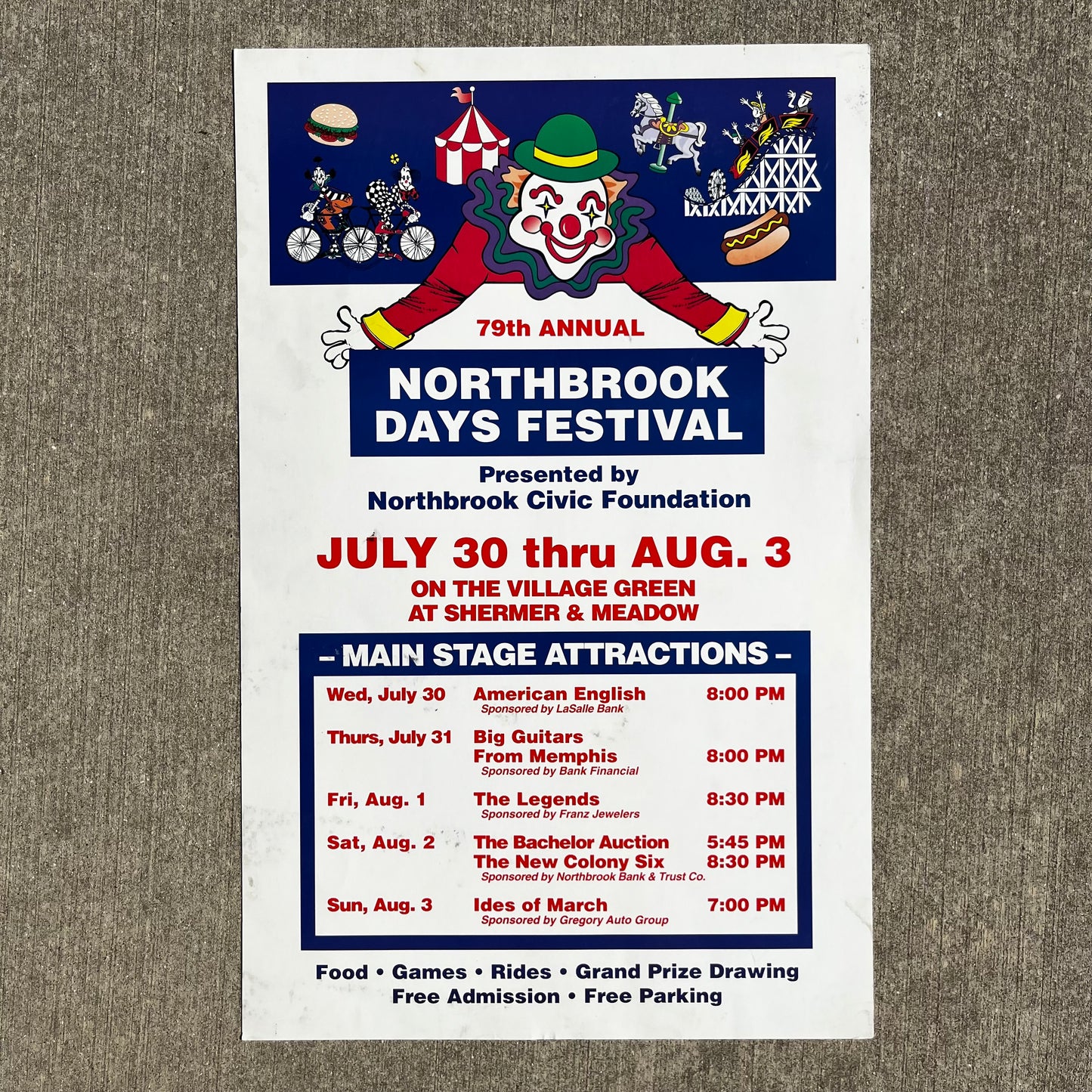 2003 Northbrook days circus clown poster.