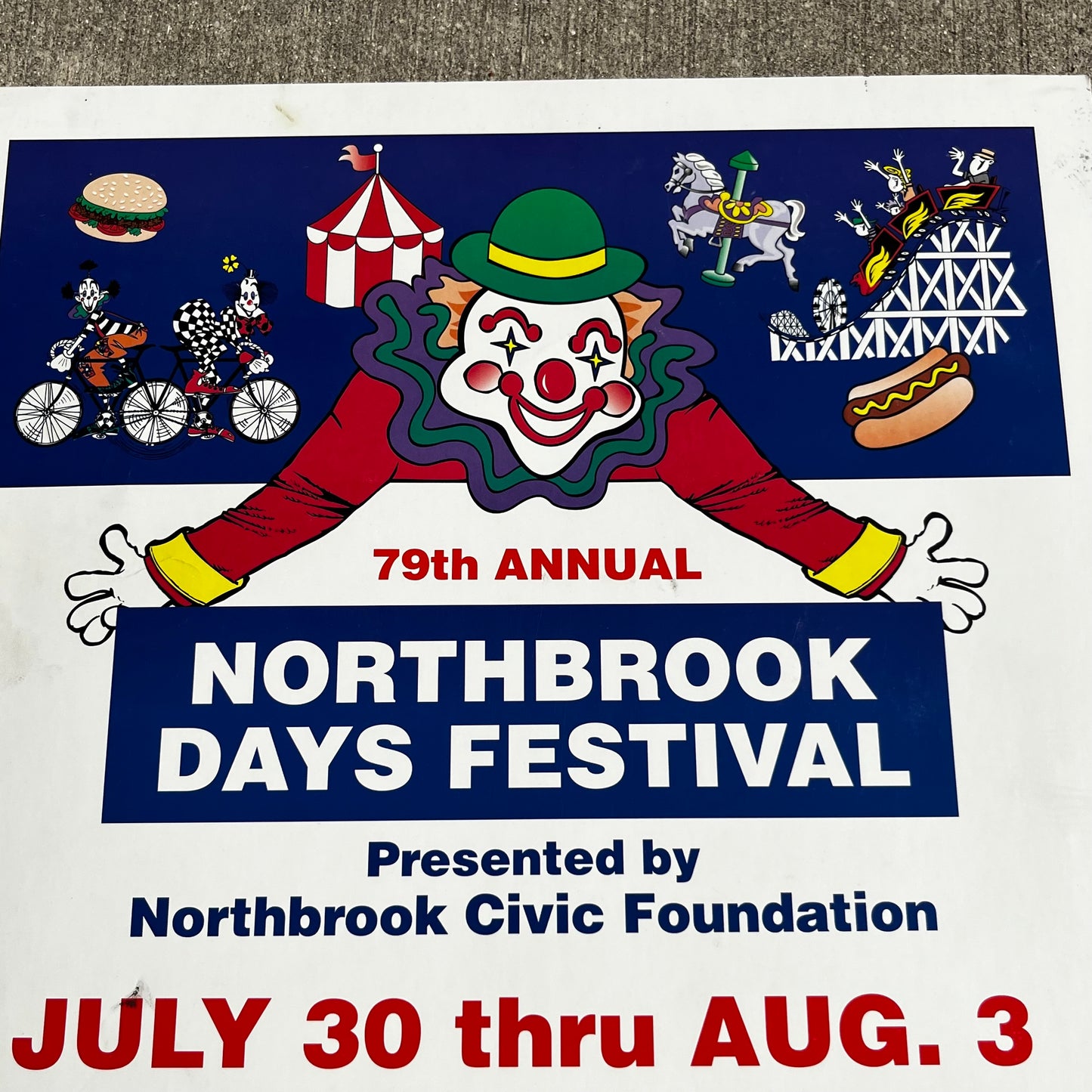 2003 Northbrook days circus clown poster.