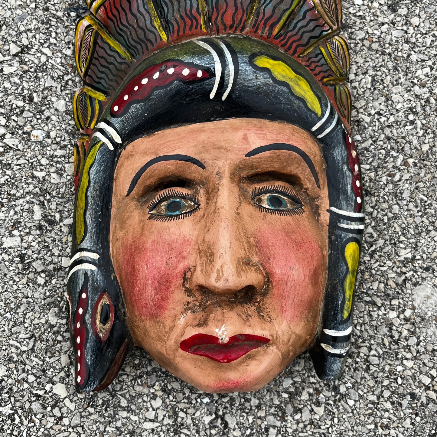 1980s Mexican snake chief mask.