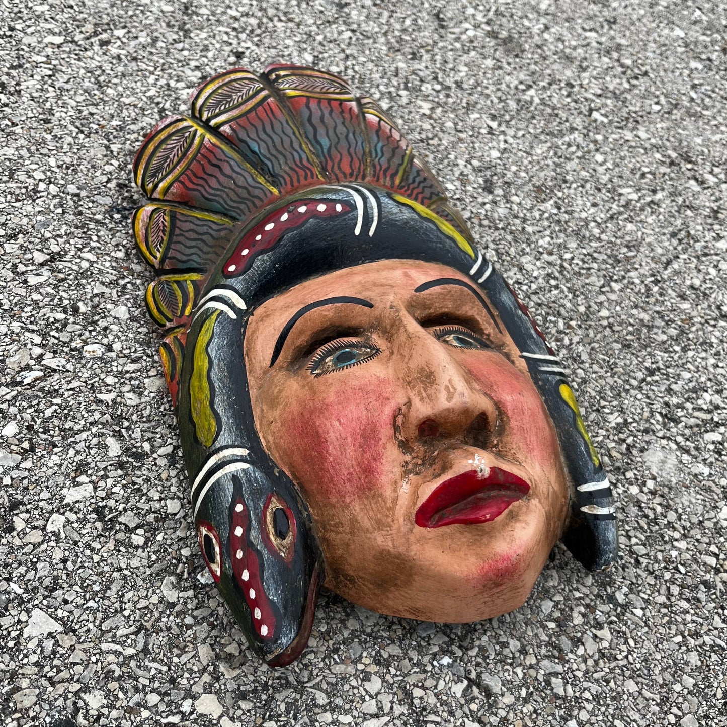 1980s Mexican snake chief mask.