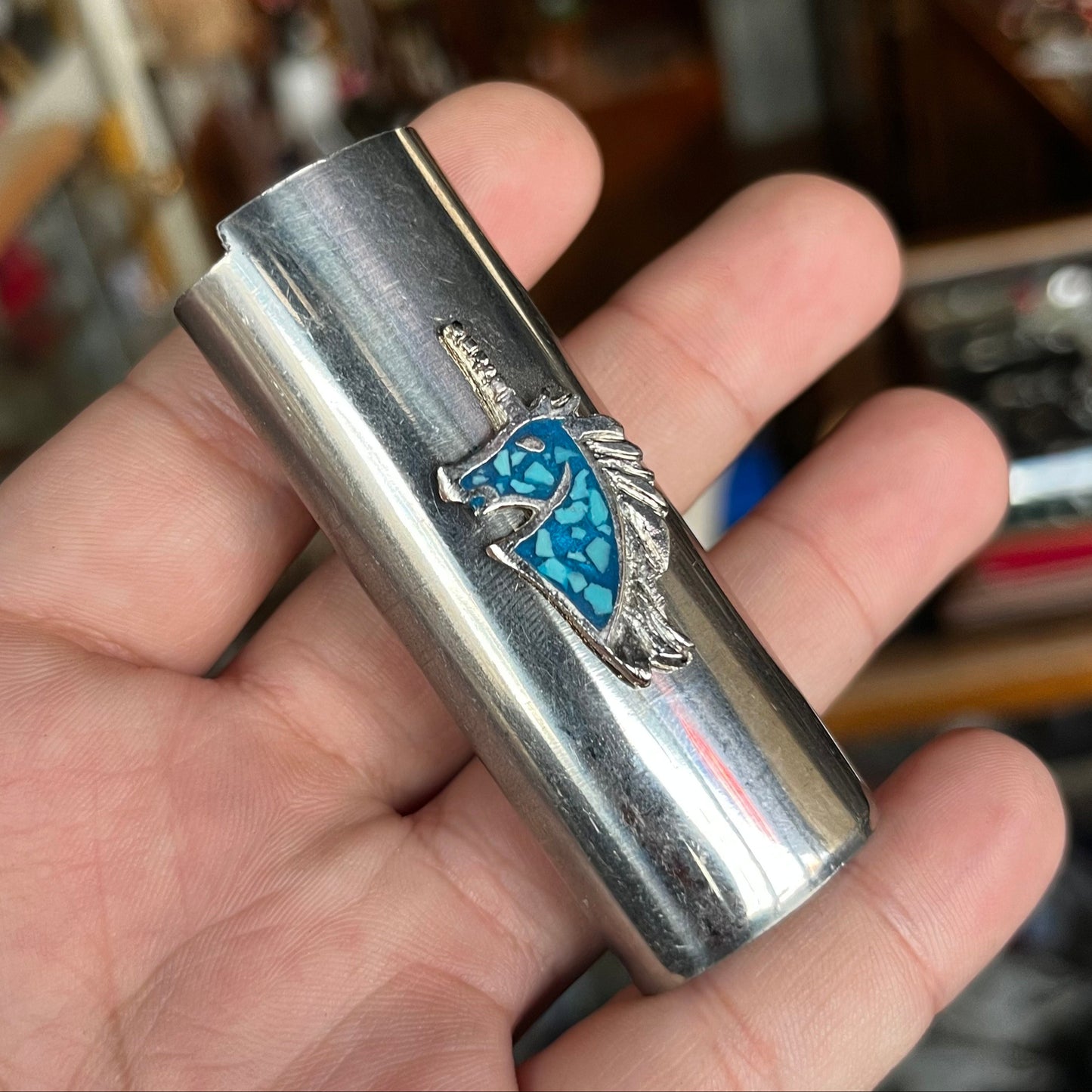 1980s Unicorn lighter sleeve.