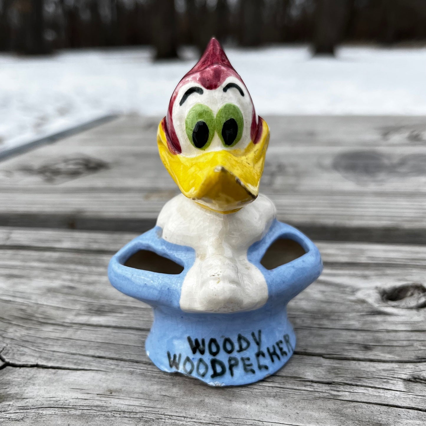 1950s Ceramic Woody the wood-pecker figurine.