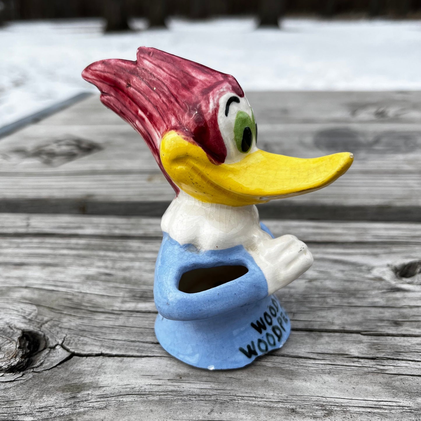 1950s Ceramic Woody the wood-pecker figurine.