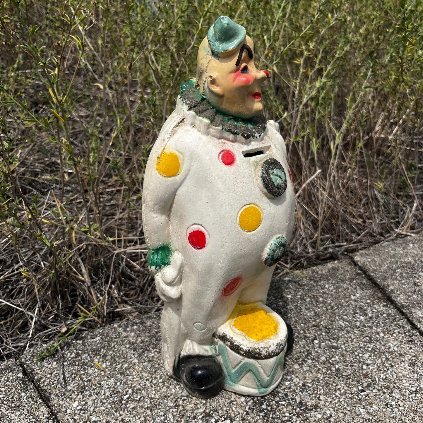 1940s Chalkware circus clown.