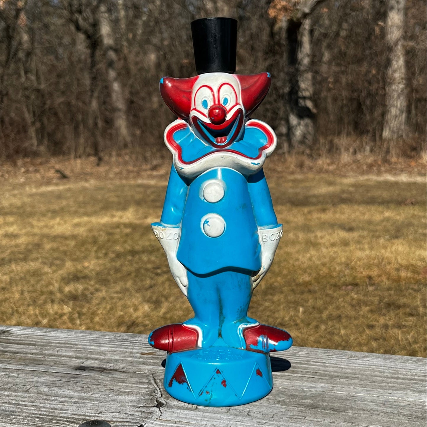 1950s Bozo the clown soapy bottle.