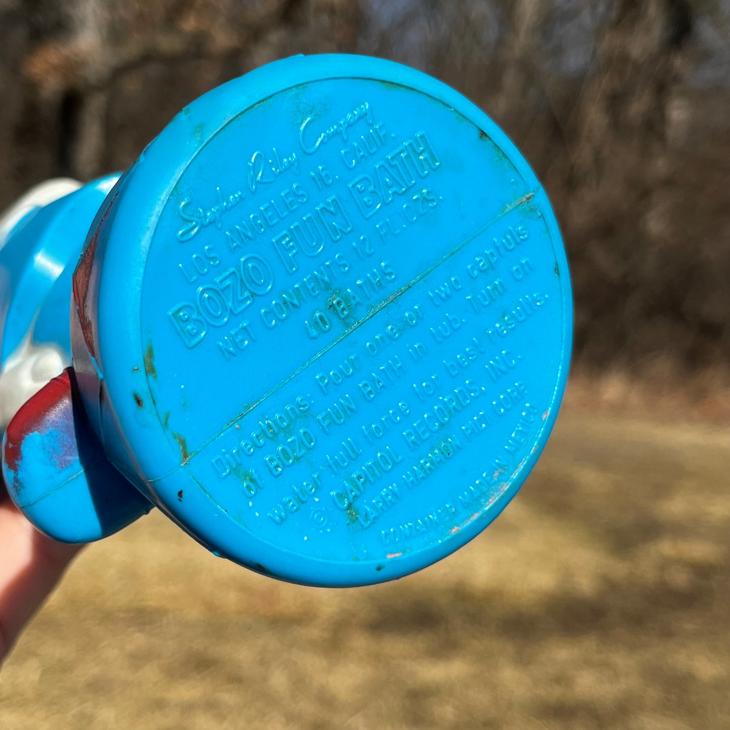 1950s Bozo the clown soapy bottle.
