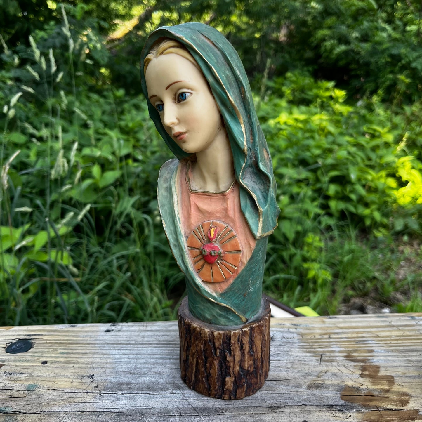 1960s Resin immaculate heart of Mary bust.