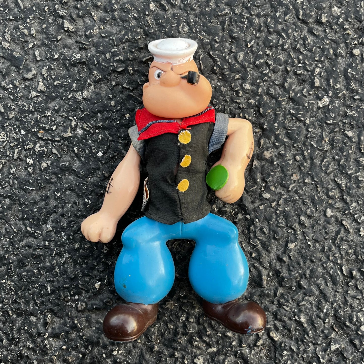 Vintage vinyl Popeye toy.