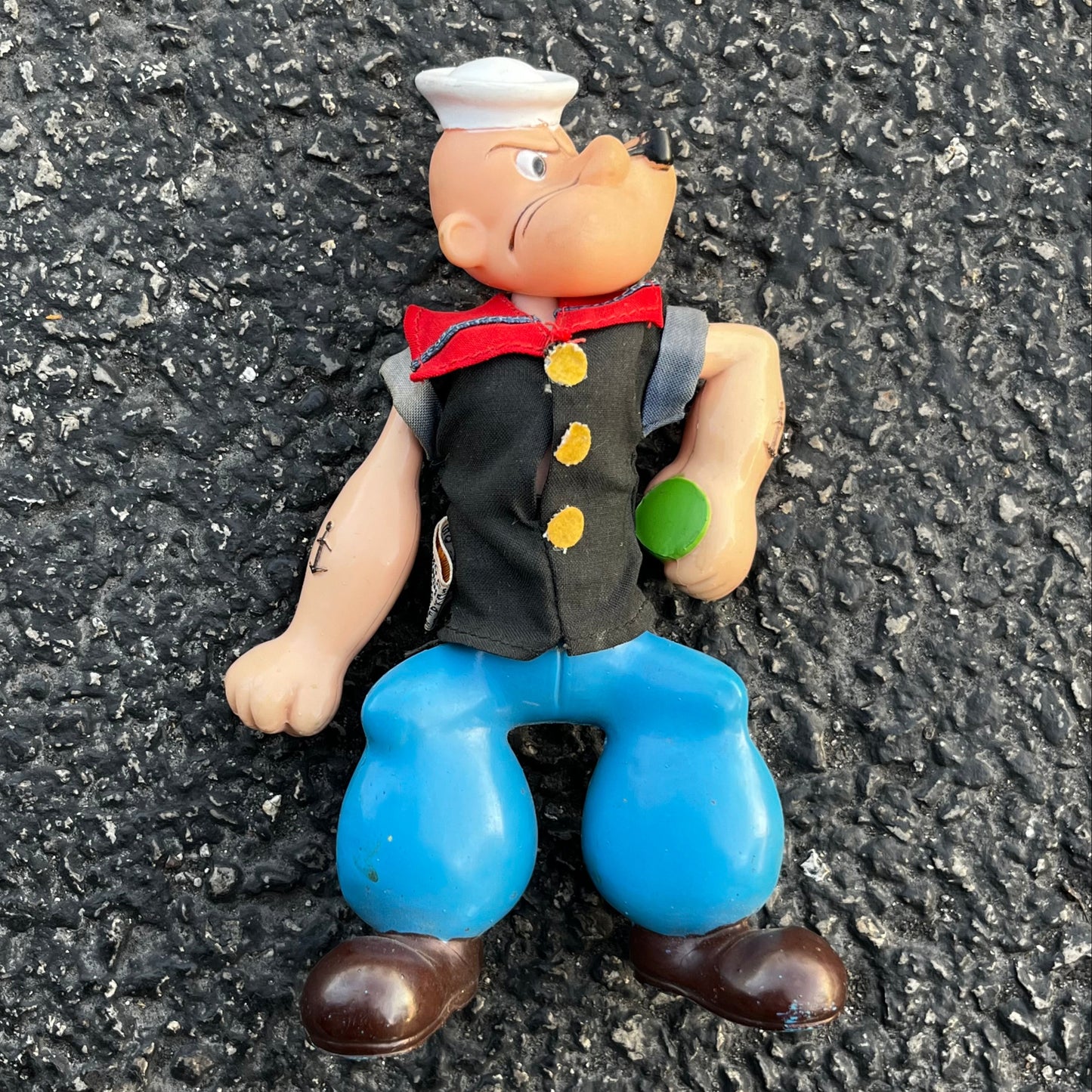 Vintage vinyl Popeye toy.