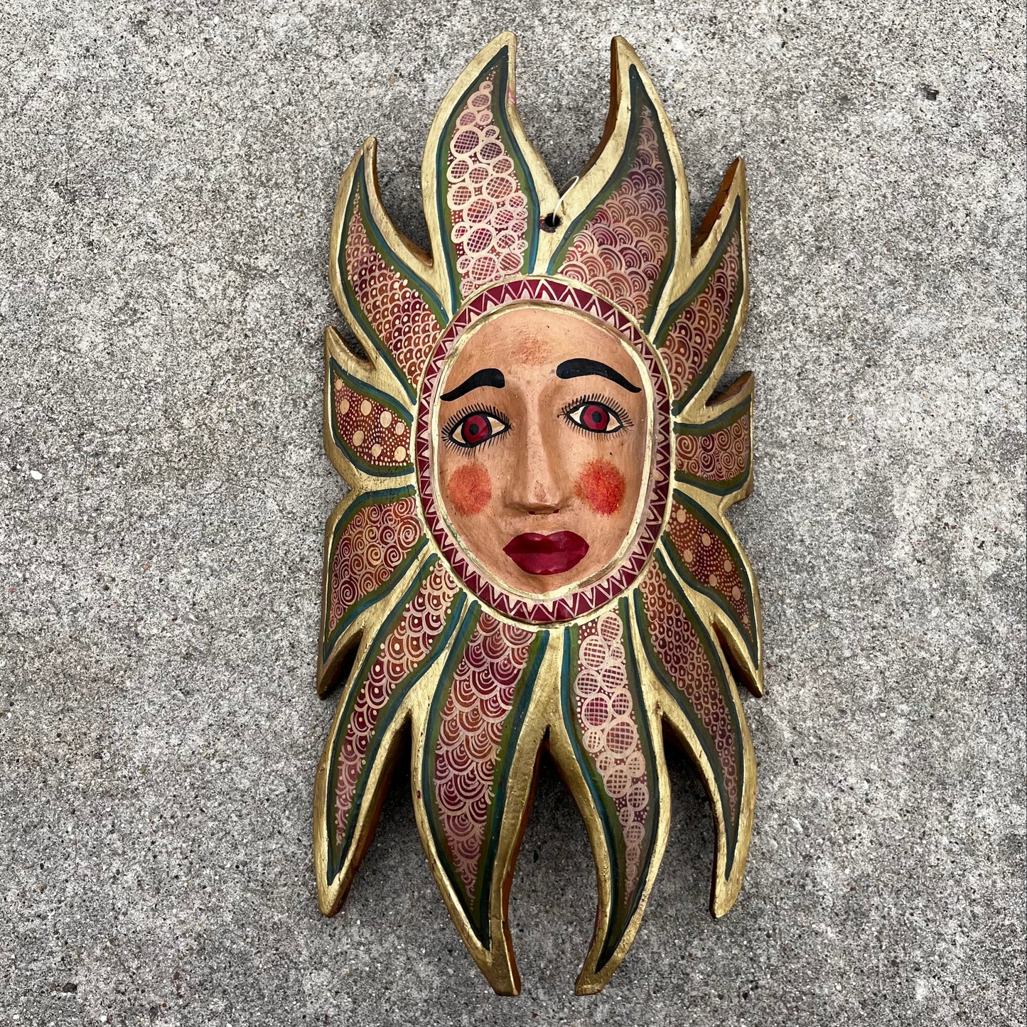 Vintage Hand crafted Sun mask.