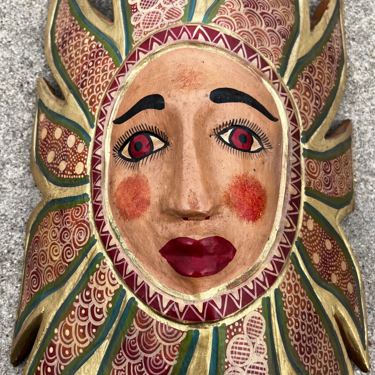 Vintage Hand crafted Sun mask.