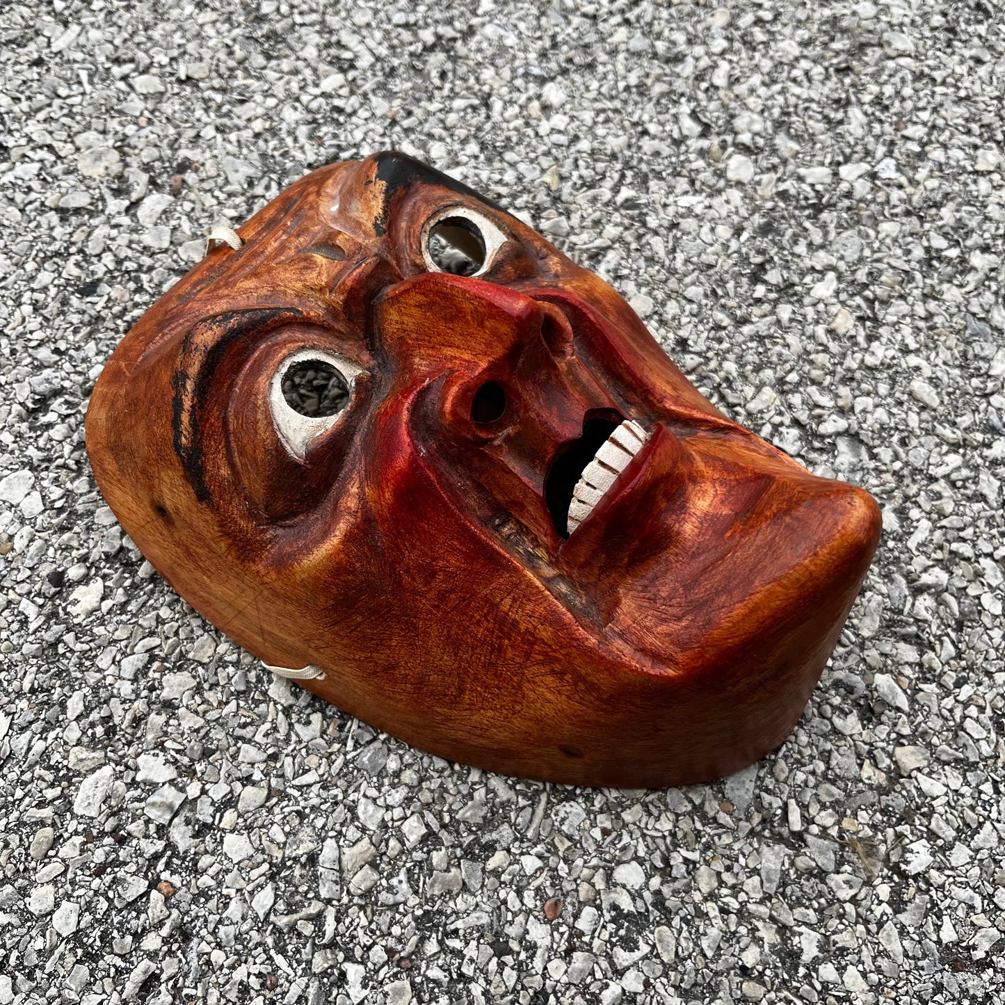 Vintage wooden elder mask.
